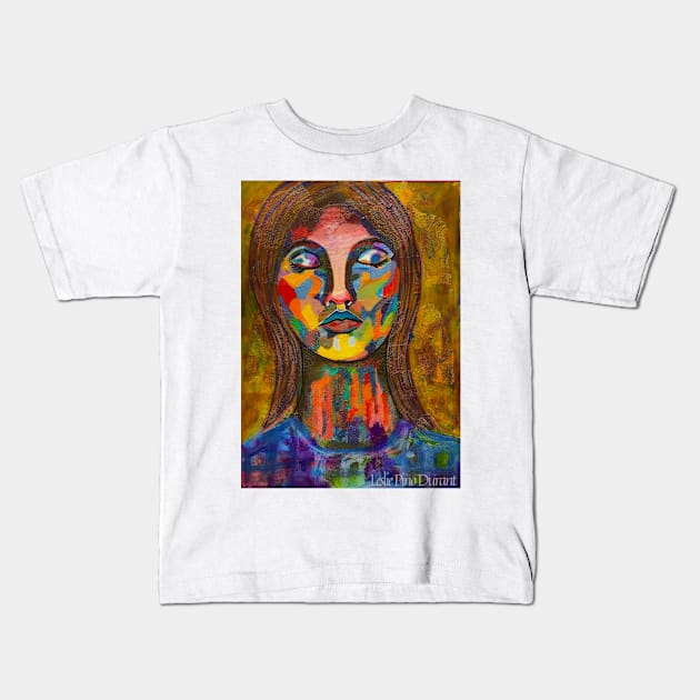 Lady Resting in Color Kids T-Shirt by Leslie Pino Durant